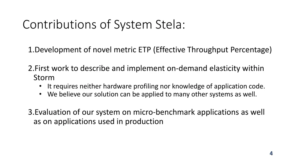 contributions of system stela