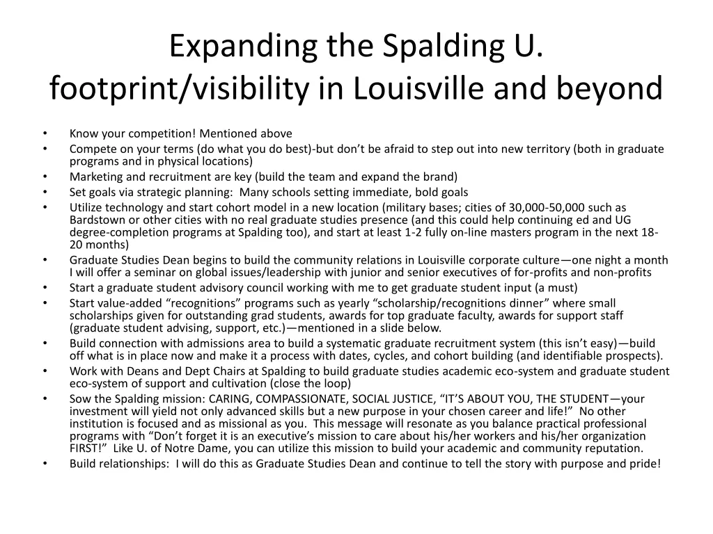 expanding the spalding u footprint visibility