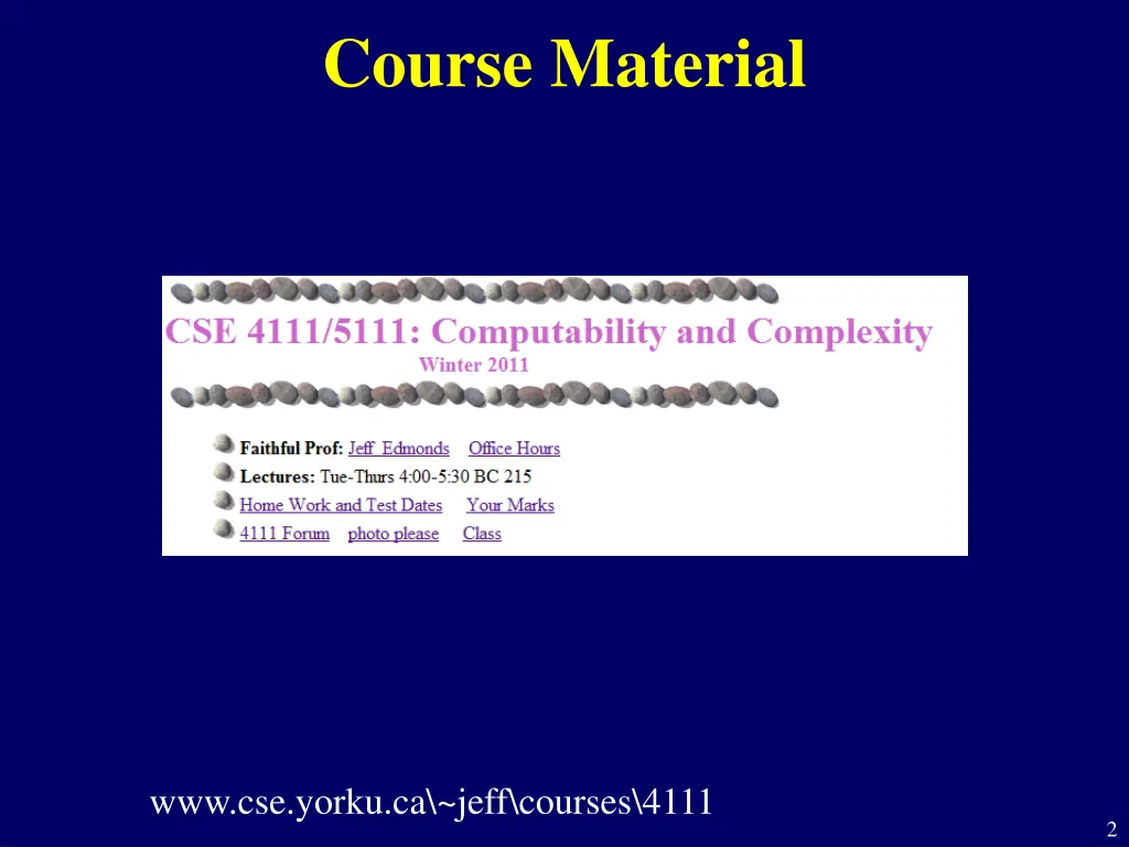 course material