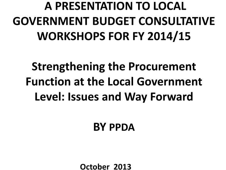 a presentation to local government budget