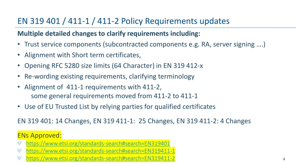 en 319 401 411 1 411 2 policy requirements updates