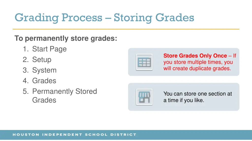 grading process storing grades 1