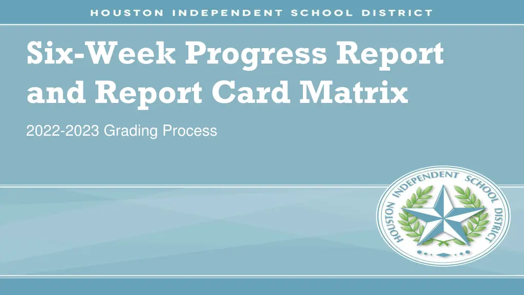 six week progress report and report card matrix