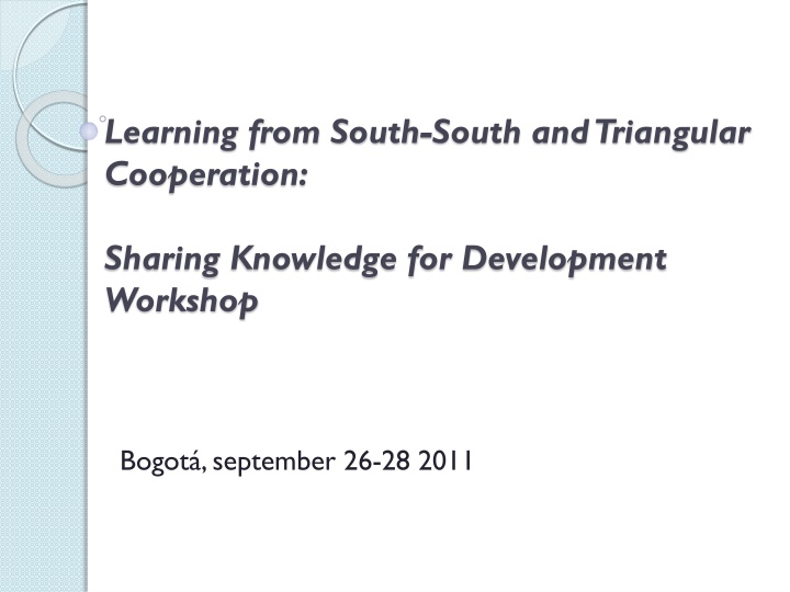 learning from south south and triangular