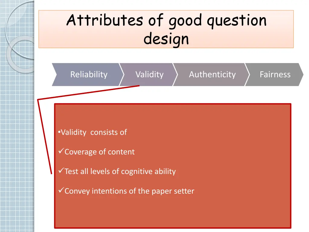 attributes of good question design 2