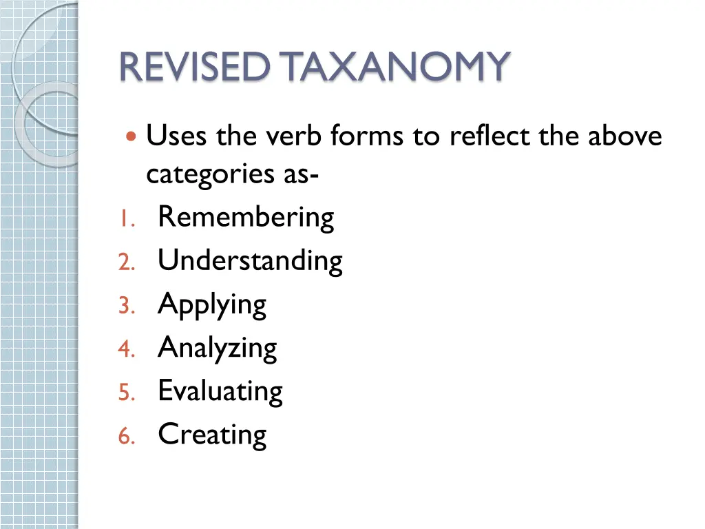 revised taxanomy