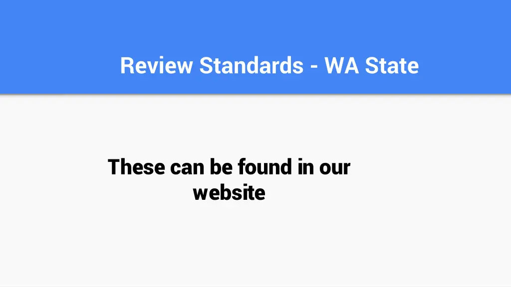 review standards wa state