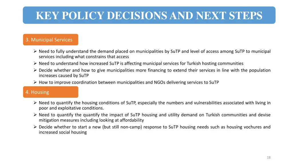 key policy decisions and next steps 1