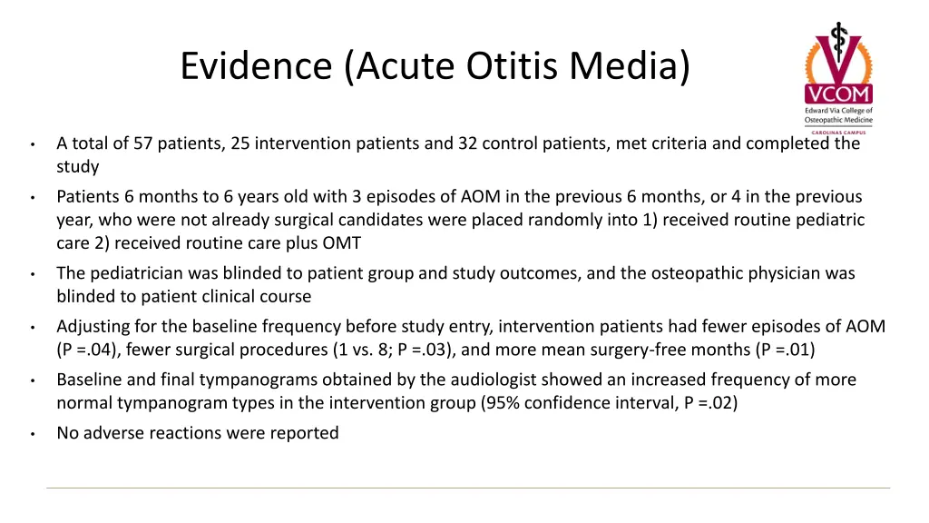 evidence acute otitis media