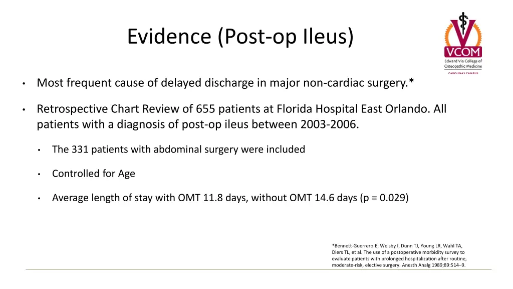 evidence post op ileus