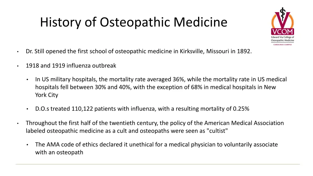 history of osteopathic medicine 1