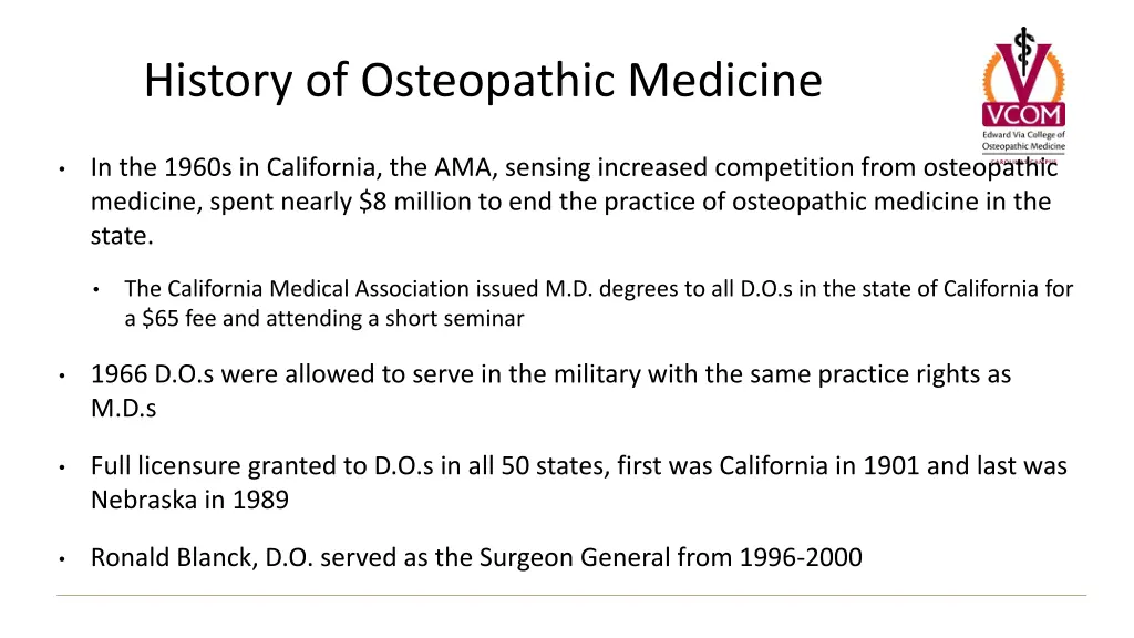 history of osteopathic medicine 2