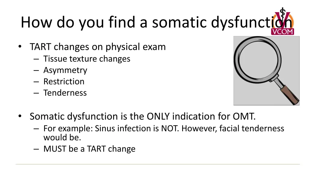 how do you find a somatic dysfunction