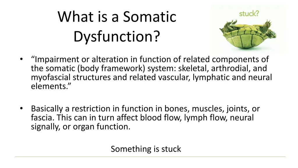 what is a somatic dysfunction