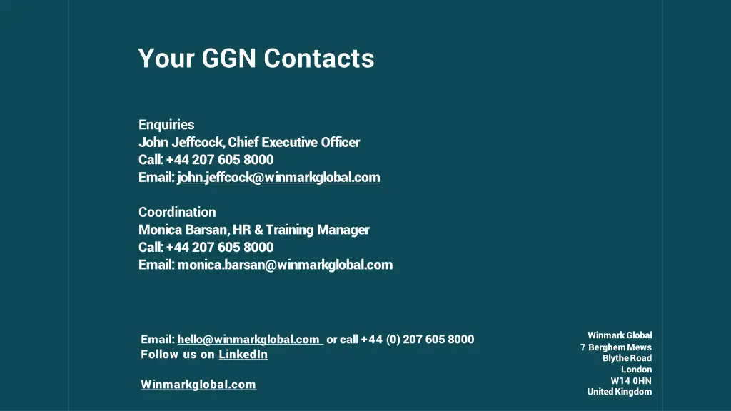 your ggn contacts