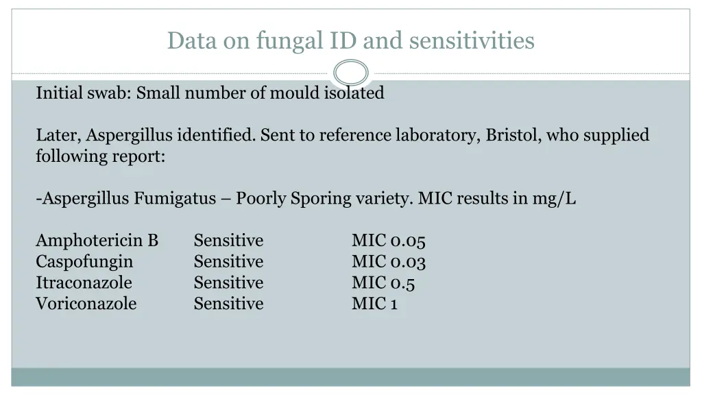 data on fungal id and sensitivities