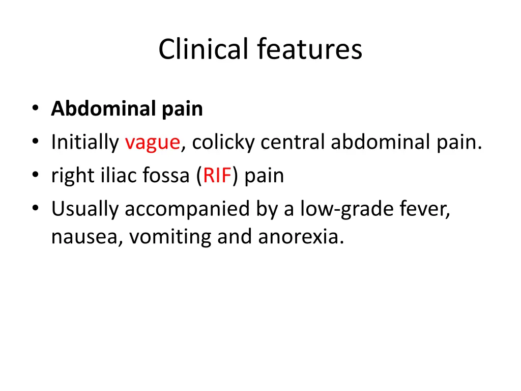 clinical features