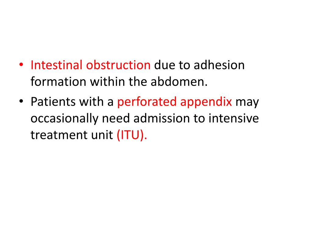 intestinal obstruction due to adhesion formation