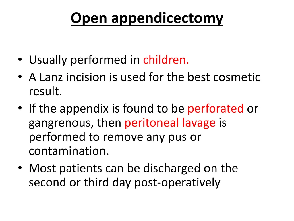 open appendicectomy