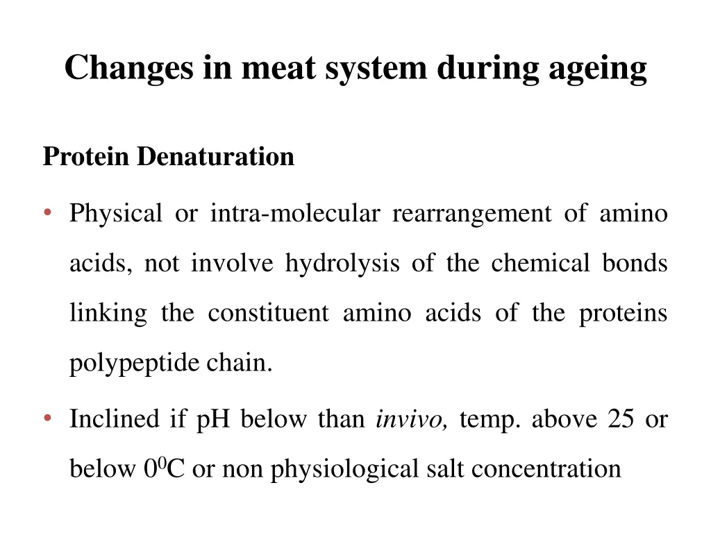 changes in meat system during ageing