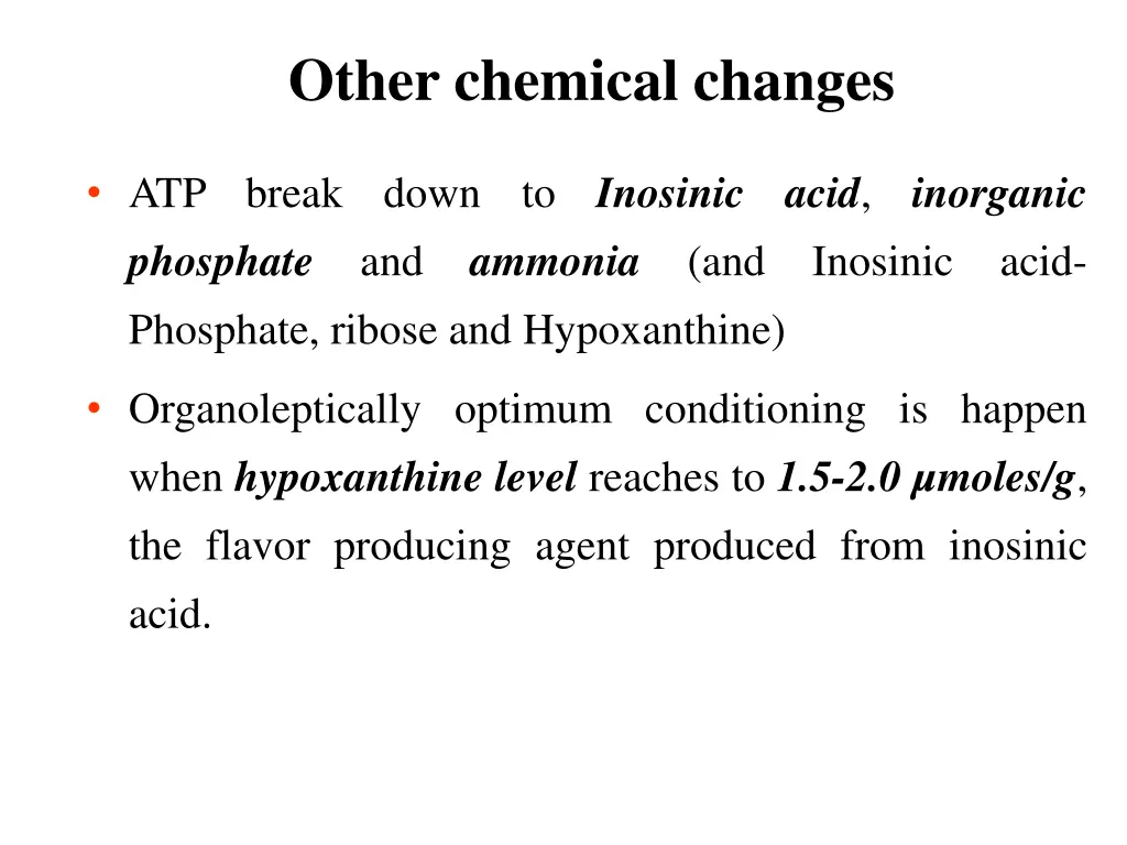 other chemical changes