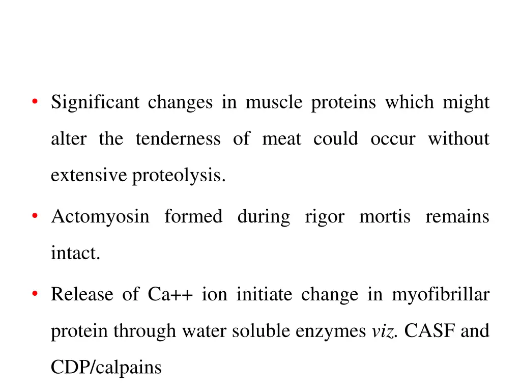 significant changes in muscle proteins which might