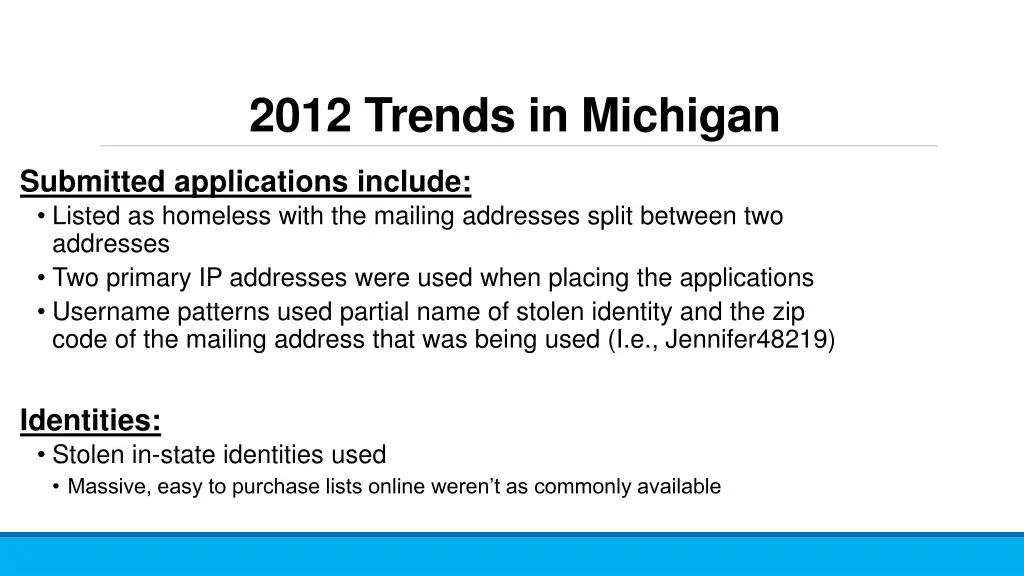 2012 trends in michigan