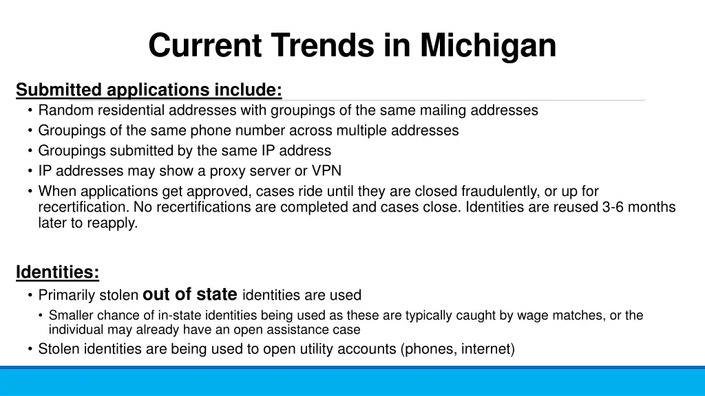 current trends in michigan