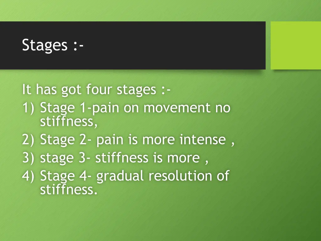 stages