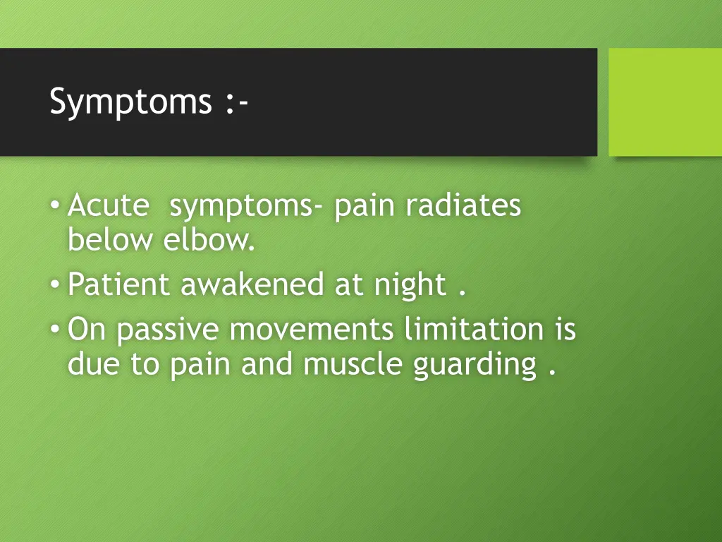 symptoms