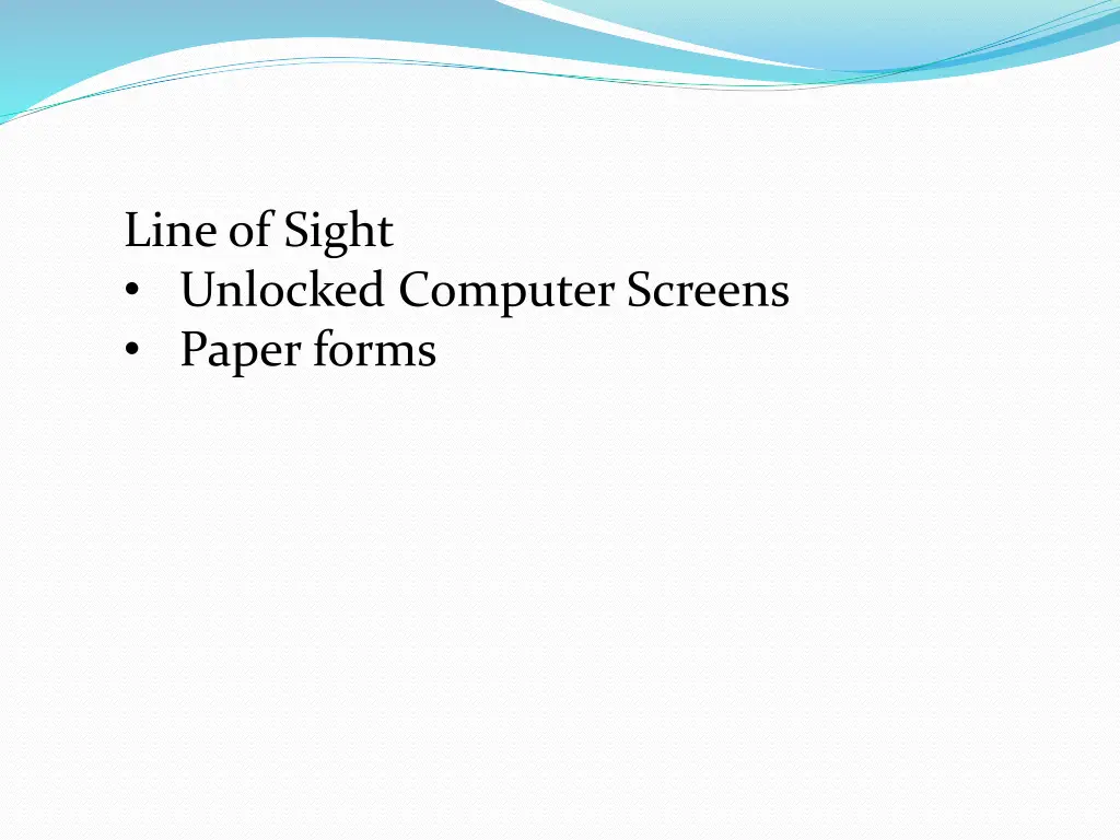 line of sight unlocked computer screens paper