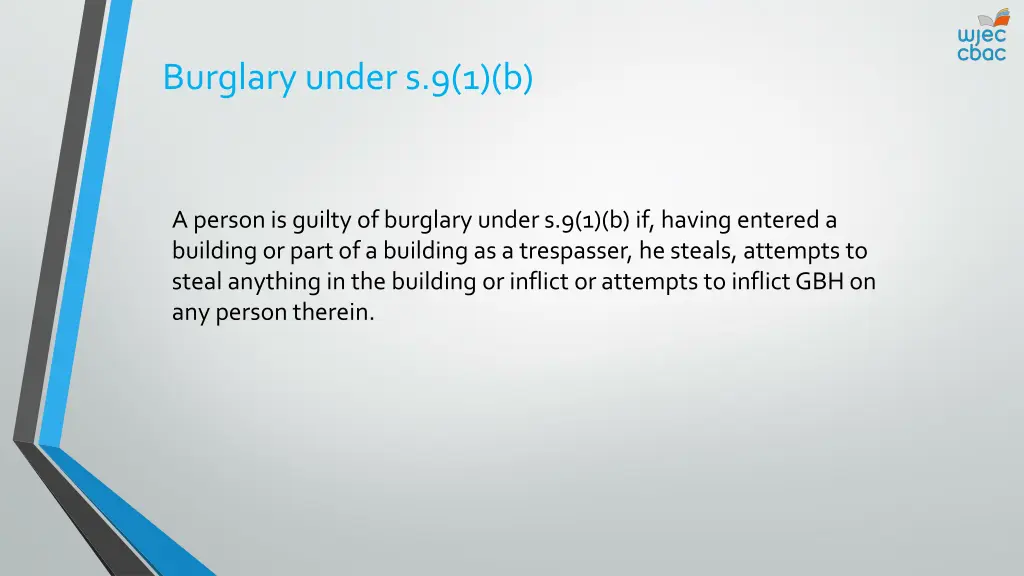 burglary under s 9 1 b