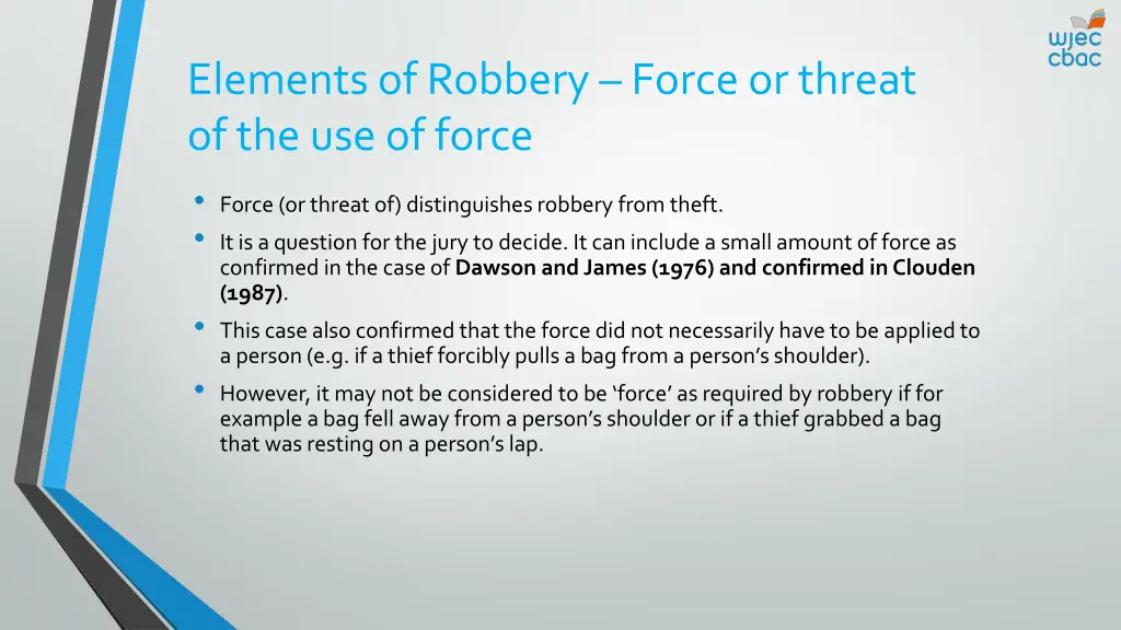 elements of robbery force or threat