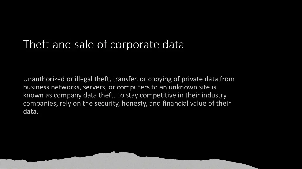 theft and sale of corporate data