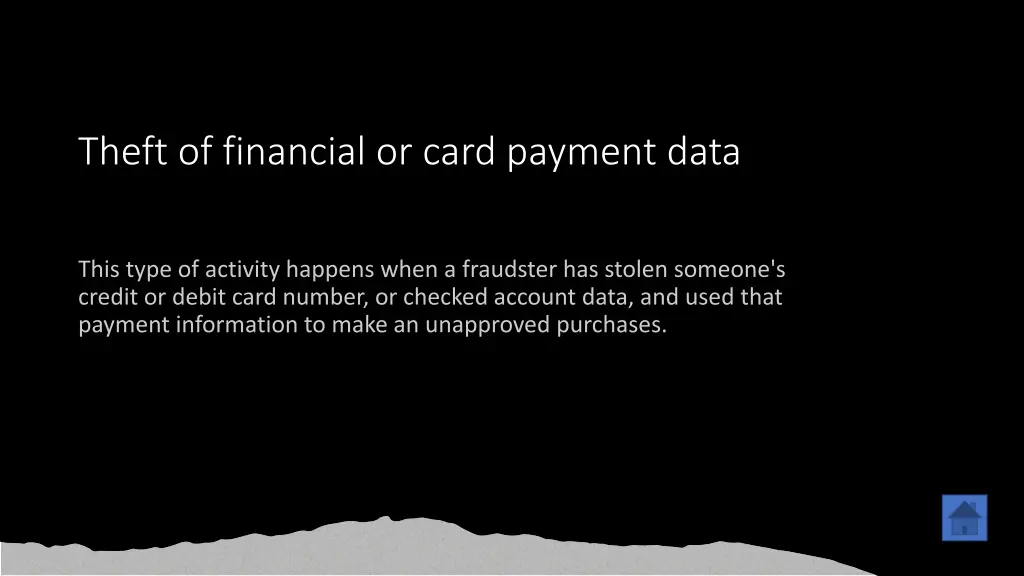 theft of financial or card payment data