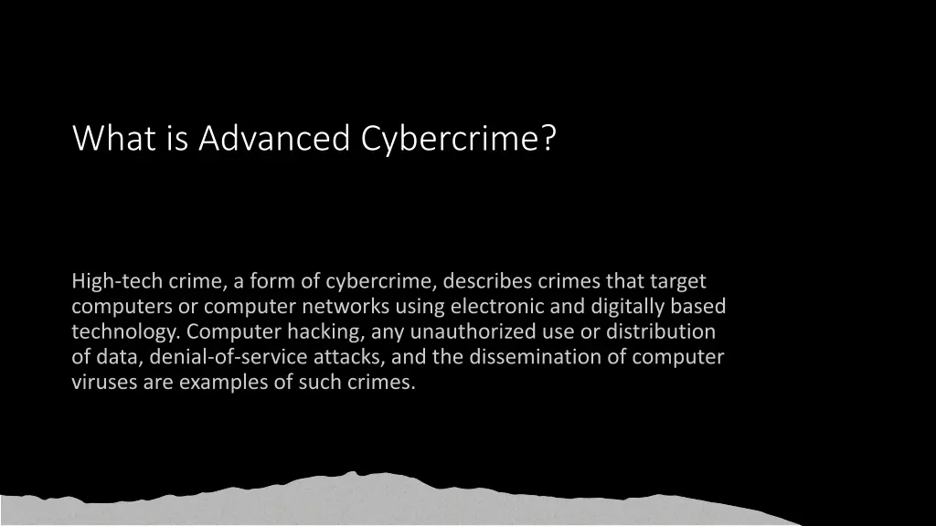 what is advanced cybercrime