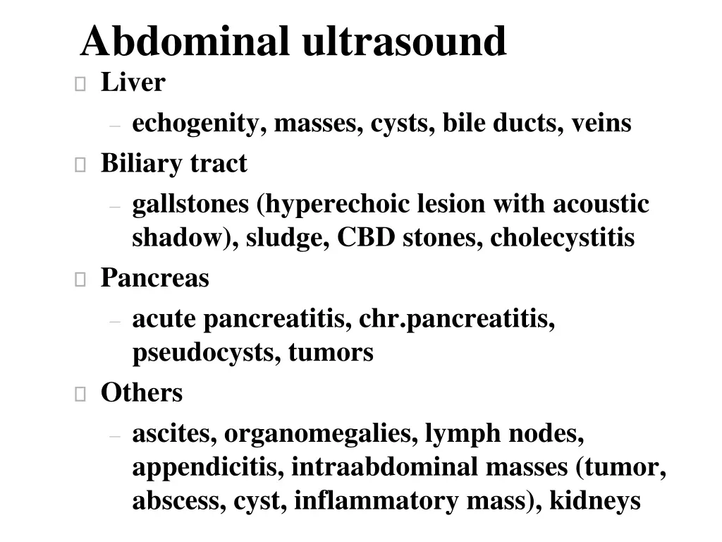 abdominal ultrasound liver echogenity masses