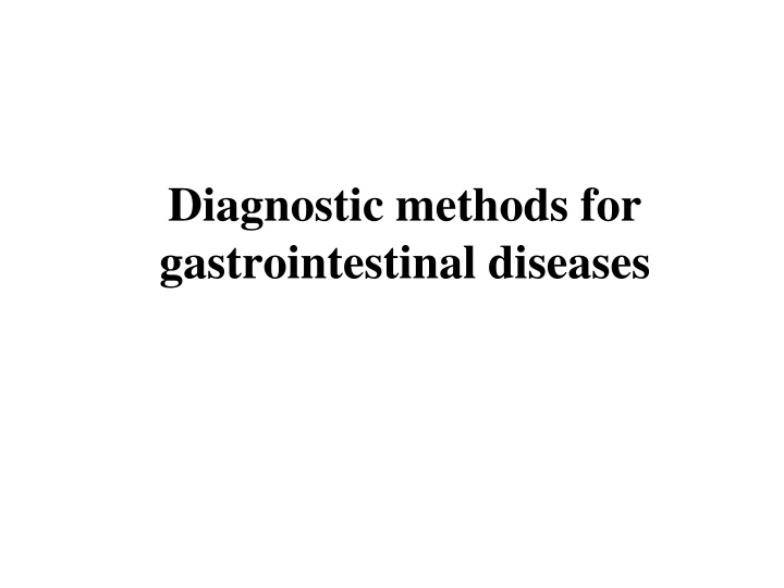 diagnostic methods for gastrointestinal diseases