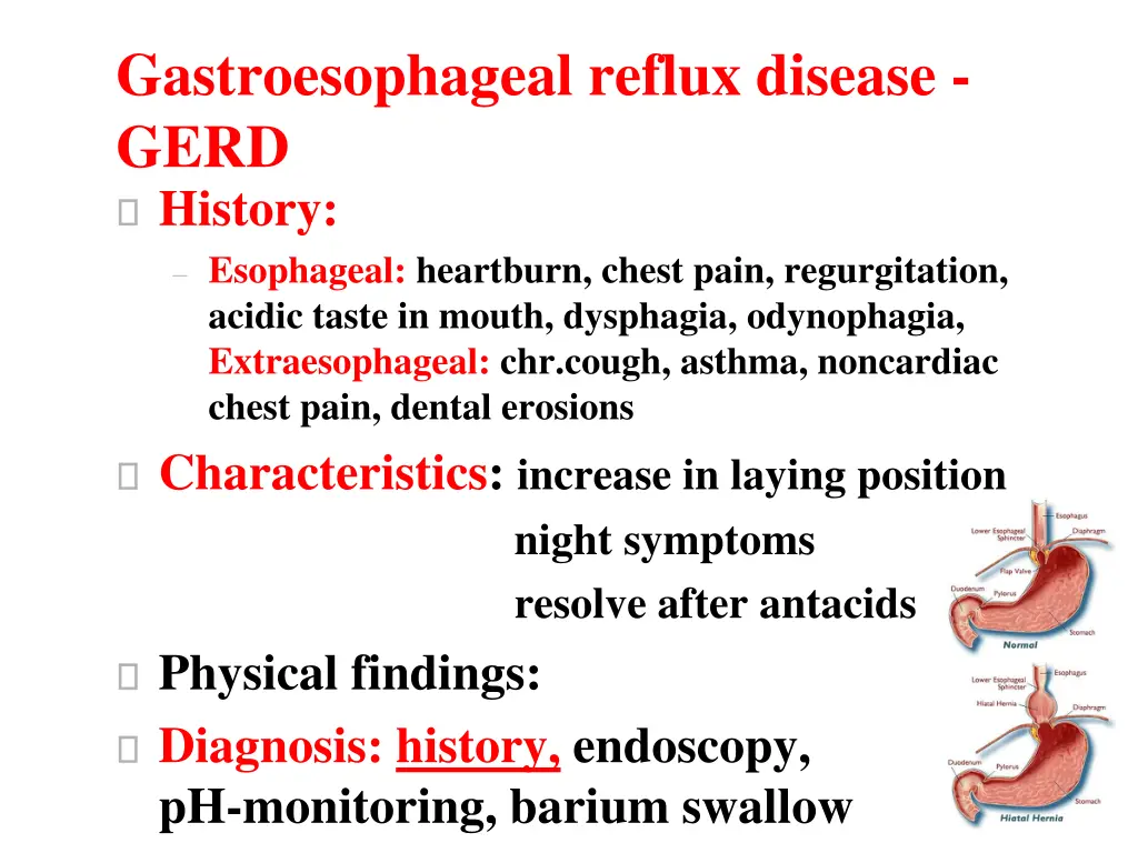 gastroesophageal reflux disease gerd history