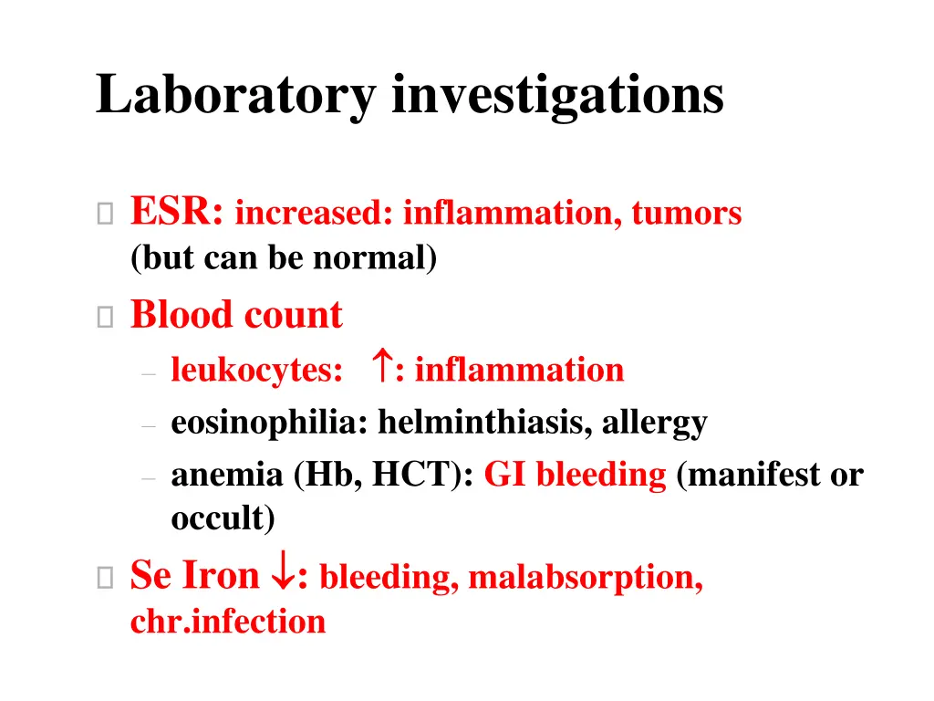 laboratory investigations