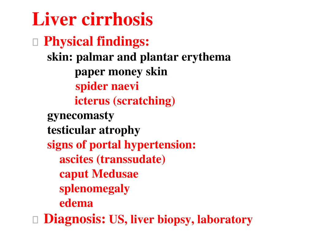 liver cirrhosis physical findings skin palmar