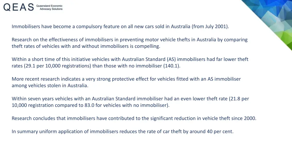 immobilisers have become a compulsory feature