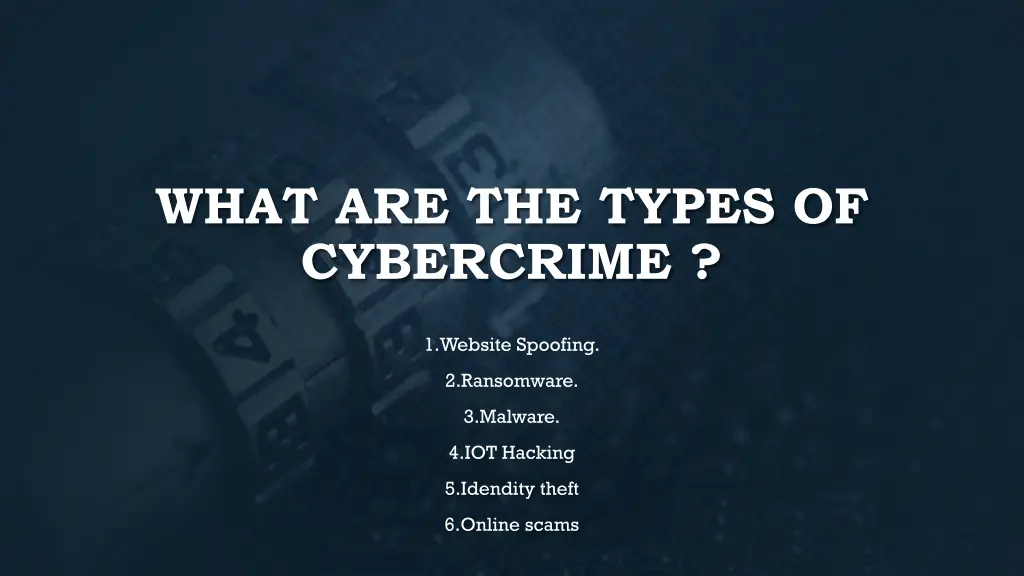 what are the types of cybercrime