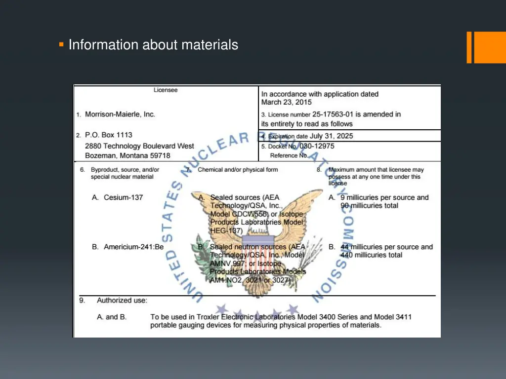 information about materials