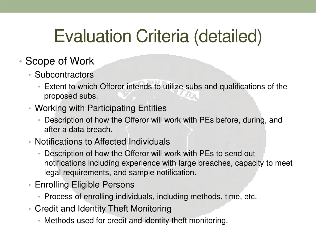 evaluation criteria detailed 2