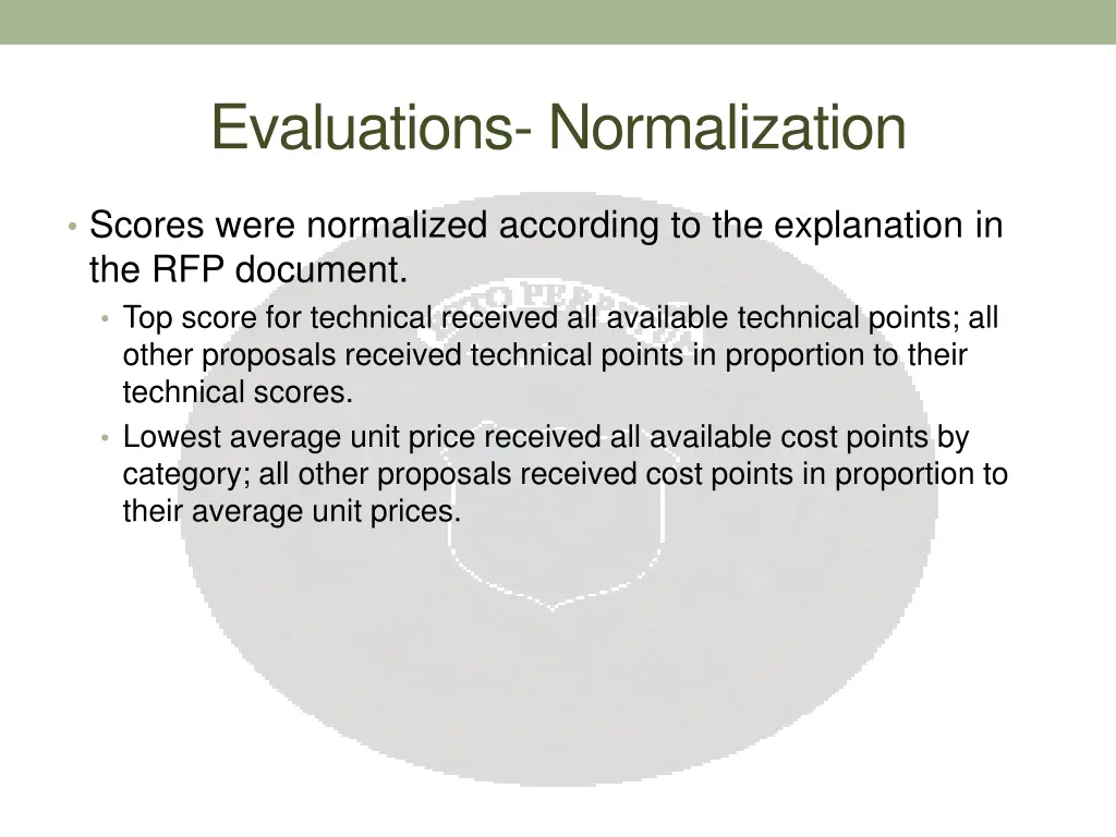 evaluations normalization