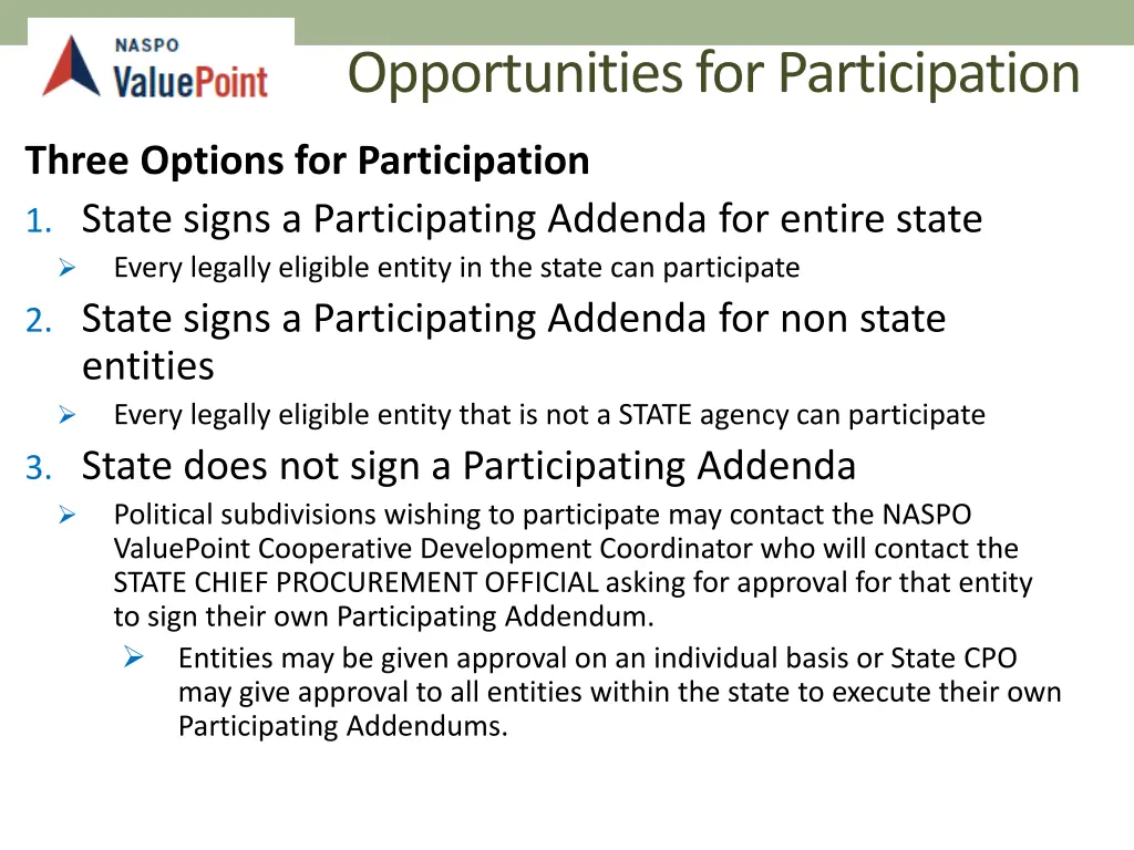 opportunities for participation