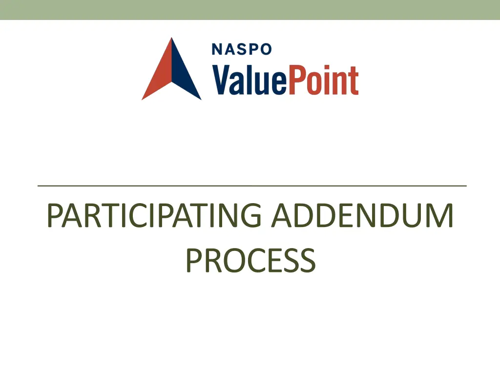 participating addendum process