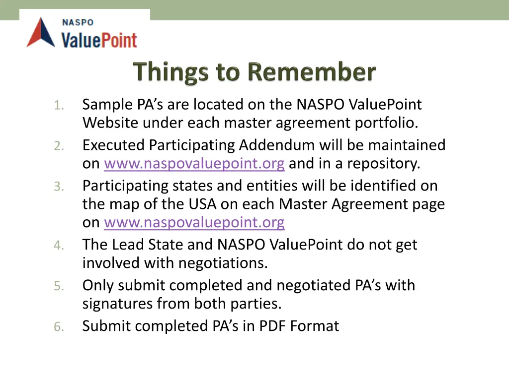 sample pa s are located on the naspo valuepoint