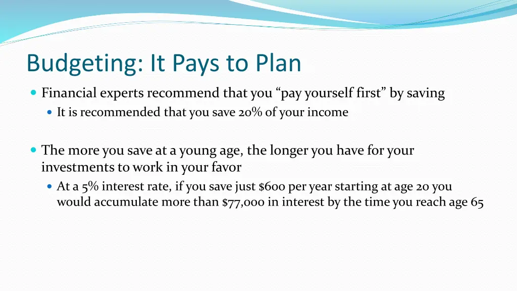 budgeting it pays to plan 1